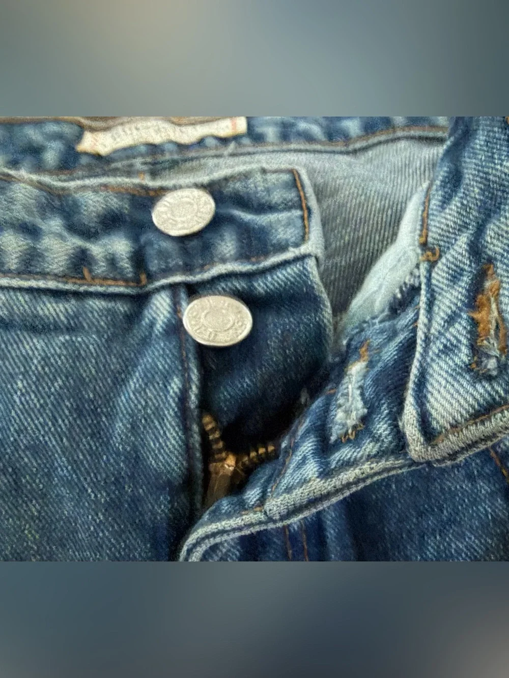 GUESS Vintage 90s Y2K 100% Cotton High Rise Rigid Denim Jeans Size 32 33x27 - Picture 7 of 9